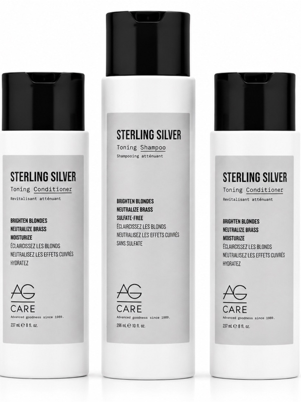 AG Hair Care Sterling Silver Shampoo & Conditioner Set Blonde Gray Hair